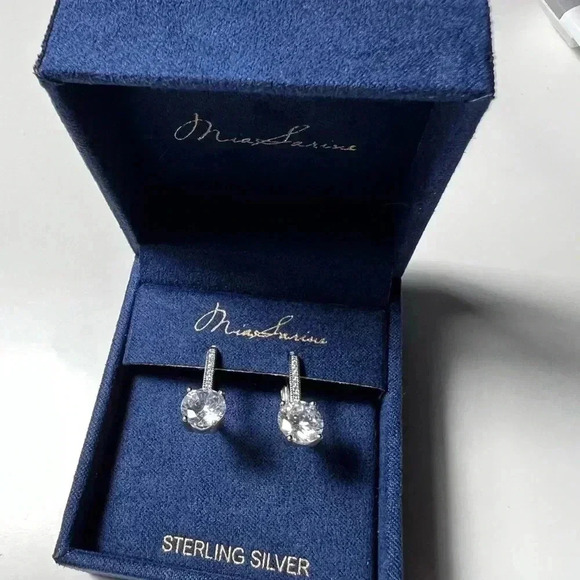 Mia Sarine Lever Back Sterling Silver Earrings New - Picture 5 of 5